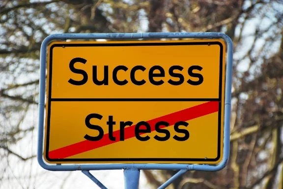 Strasssenschild Erfolg - kein Stress